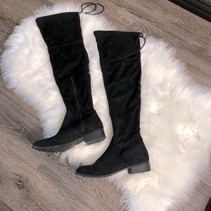 Black knee high boots